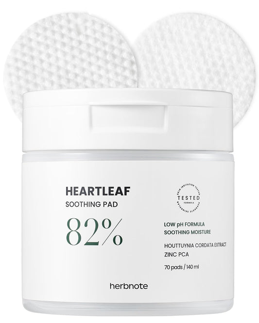 Heartleaf Soothing Moisture Pad - Enriched with 80% Low-Temperature Extracted Heartleaf & Niacinamide for Acne Control - Zinc PCA, Quercitrin for Sensitivity Relief, 70 Pads