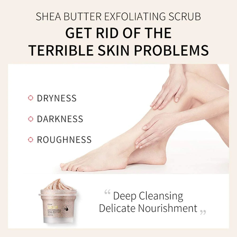 Shea Butter Face Exfoliating Scrub Cream Clean Cuticle Smooth Moisturizing, Mild Exfoliating for Dryness, Rough Granules, Ance & Pimple and Darkness