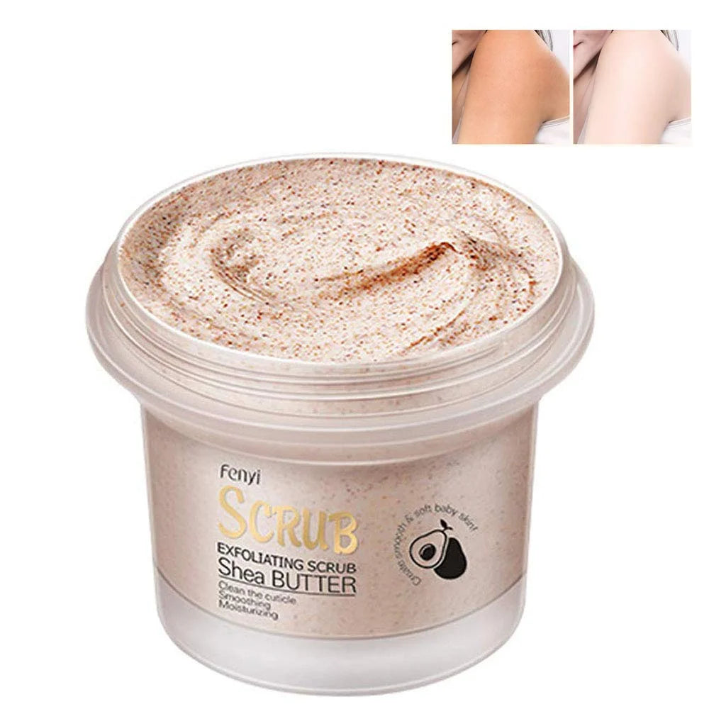Shea Butter Face Exfoliating Scrub Cream Clean Cuticle Smooth Moisturizing, Mild Exfoliating for Dryness, Rough Granules, Ance & Pimple and Darkness
