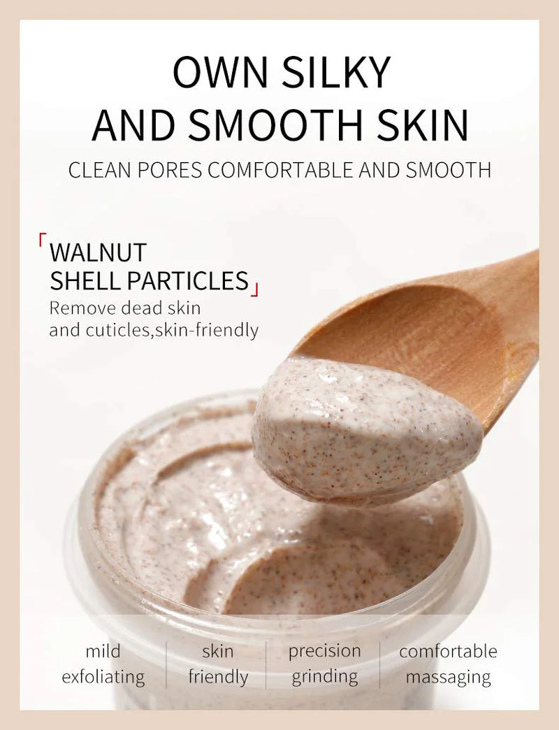 Shea Butter Face Exfoliating Scrub Cream Clean Cuticle Smooth Moisturizing, Mild Exfoliating for Dryness, Rough Granules, Ance & Pimple and Darkness