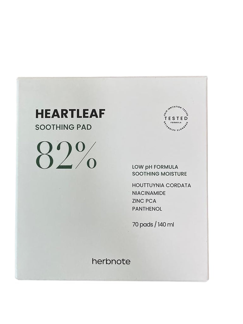 Heartleaf Soothing Moisture Pad - Enriched with 80% Low-Temperature Extracted Heartleaf & Niacinamide for Acne Control - Zinc PCA, Quercitrin for Sensitivity Relief, 70 Pads