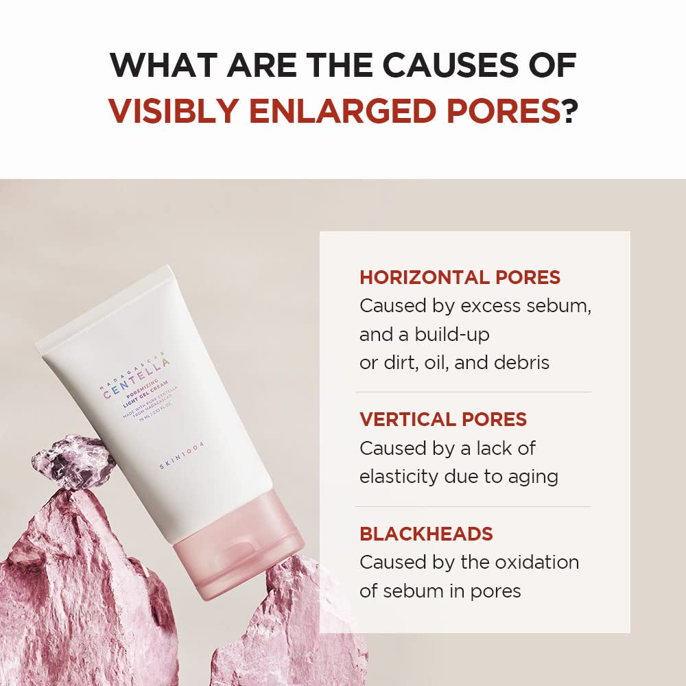 Crema gel ligera poremizante de centella de Madagascar 75 ml | Cierra los poros | Calma la piel irritada